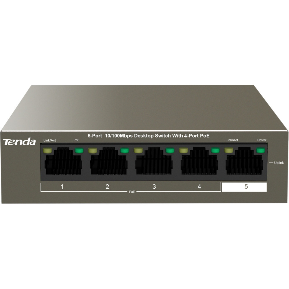 5-портовый коммутатор Tenda TEF1105P-4-63W неуправляемый